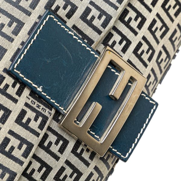 Pre-owned Fendi Zucchino Canvas Mamma Forever Gray