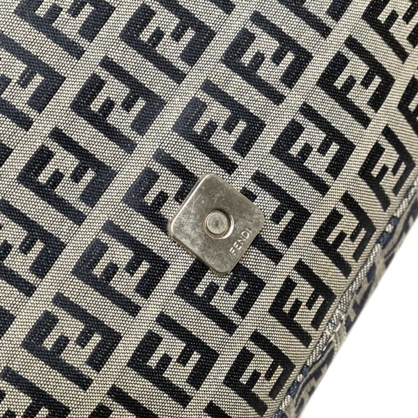 Pre-owned Fendi Zucchino Canvas Mamma Forever Gray