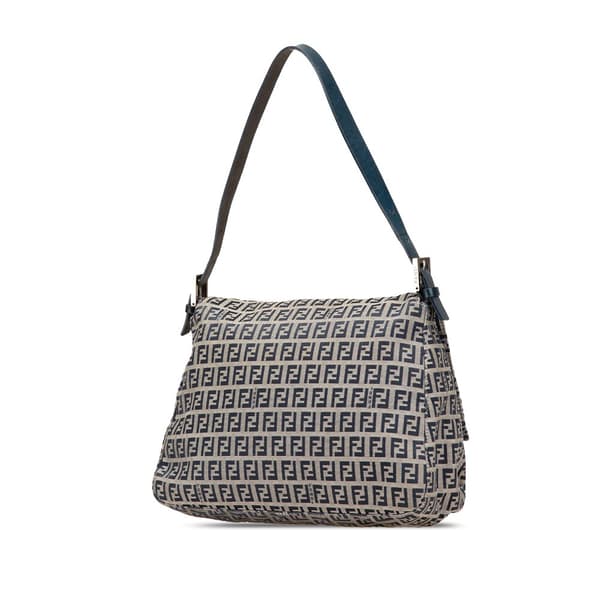 Pre-owned Fendi Zucchino Canvas Mamma Forever Gray