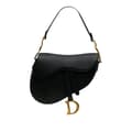 Pikkukuva 1 / 10: Pre-owned Dior Grained Calfskin Saddle Bag Black