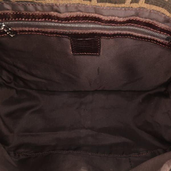 Pre-owned Fendi Zucca Canvas Mamma Forever Brown