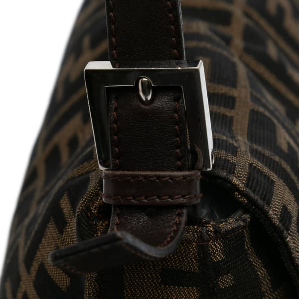 Pre-owned Fendi Zucca Canvas Mamma Forever Brown