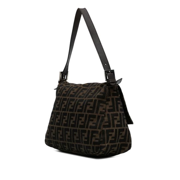Pre-owned Fendi Zucca Canvas Mamma Forever Brown