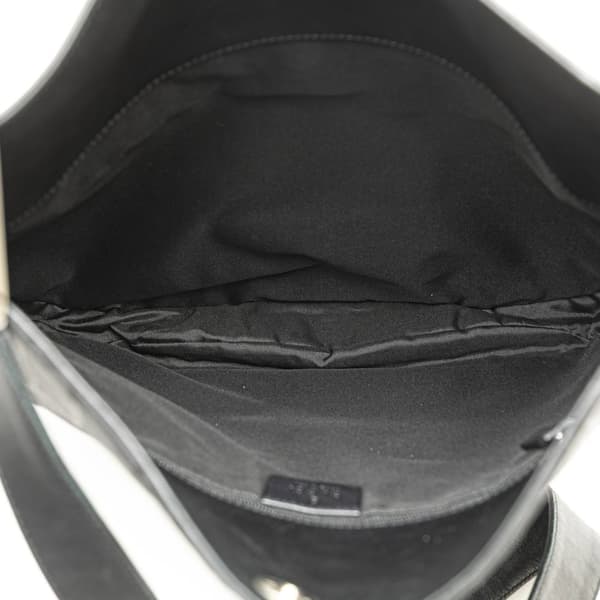 Pre-owned Gucci GG Canvas and Leather Shoulder Bag Black