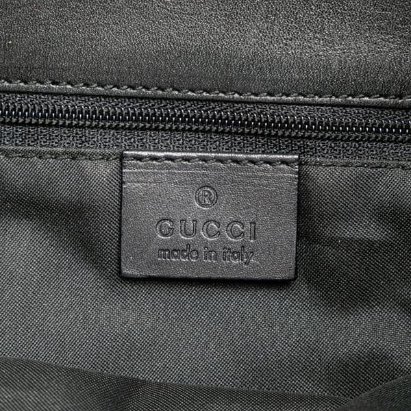 Pre-owned Gucci GG Canvas and Leather Shoulder Bag Black