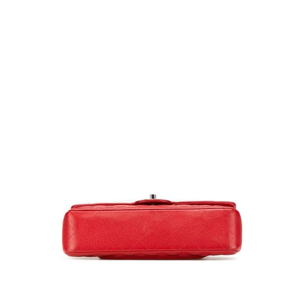 Pre-owned Chanel Medium Classic Caviar Double Flap Red