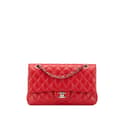 Miniatyrbillede 1 af 10: Pre-owned Chanel Medium Classic Caviar Double Flap Red
