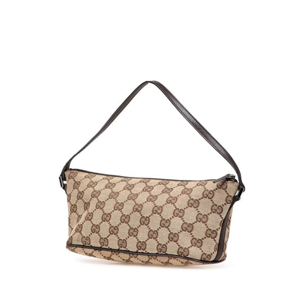 Pre-owned Gucci GG Canvas Boat Brown