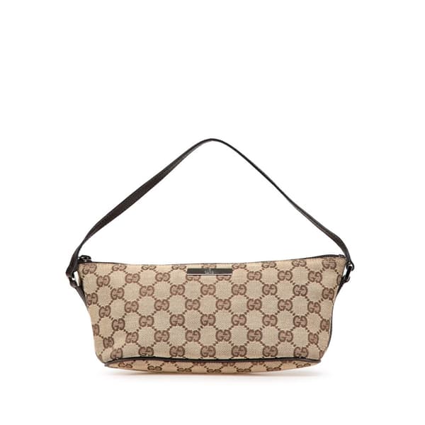 Pre-owned Gucci GG Canvas Boat Brown