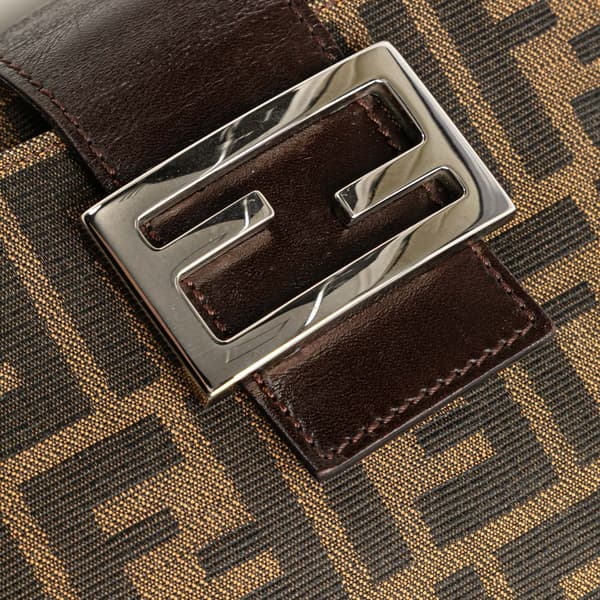 Pre-owned Fendi Zucca Canvas Shoulder Bag Brown