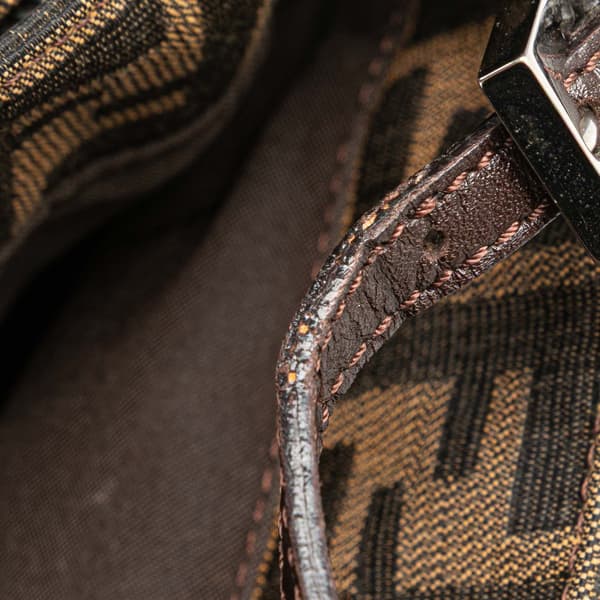 Pre-owned Fendi Zucca Canvas Shoulder Bag Brown