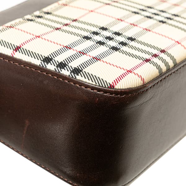 Pre-owned Burberry House Check Canvas Shoulder Bag Brown