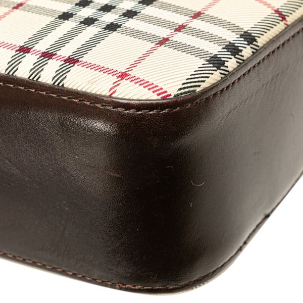 Pre-owned Burberry House Check Canvas Shoulder Bag Brown