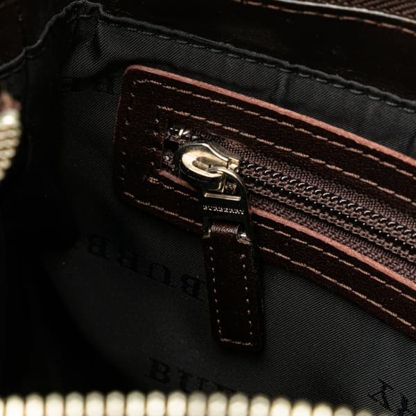 Pre-owned Burberry House Check Canvas Shoulder Bag Brown