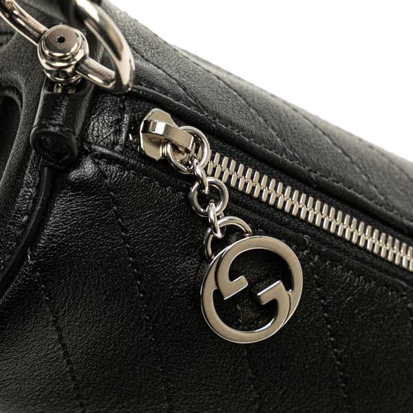 Pre-owned Gucci Mini Leather Blondie Shoulder Bag Black