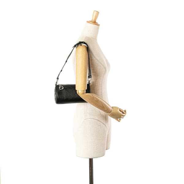 Pre-owned Gucci Mini Leather Blondie Shoulder Bag Black