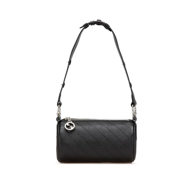Pre-owned Gucci Mini Leather Blondie Shoulder Bag Black