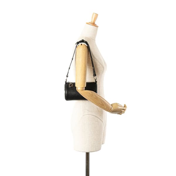 Pre-owned Gucci Mini Leather Blondie Shoulder Bag Black