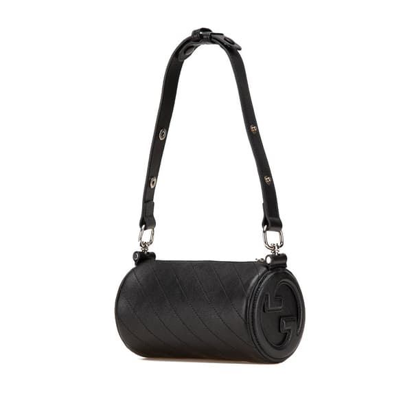 Pre-owned Gucci Mini Leather Blondie Shoulder Bag Black