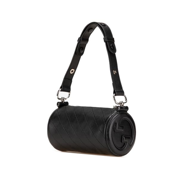 Pre-owned Gucci Mini Leather Blondie Shoulder Bag Black