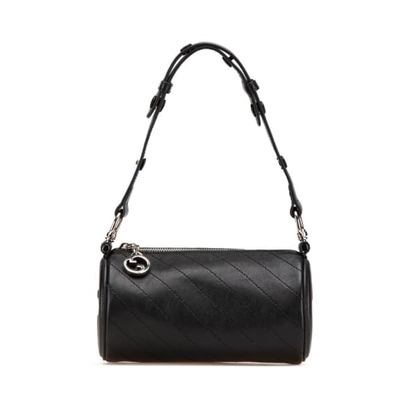 Pre-owned Gucci Mini Leather Blondie Shoulder Bag Black