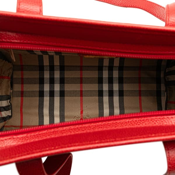 Pre-owned Burberry Leather Shoulder Bag Red