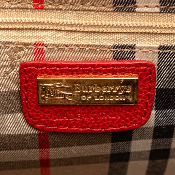Pre-owned Burberry Leather Shoulder Bag Red