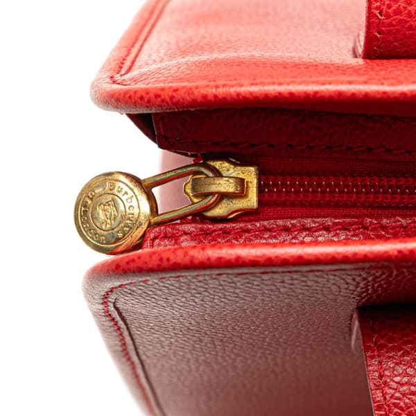 Pre-owned Burberry Leather Shoulder Bag Red