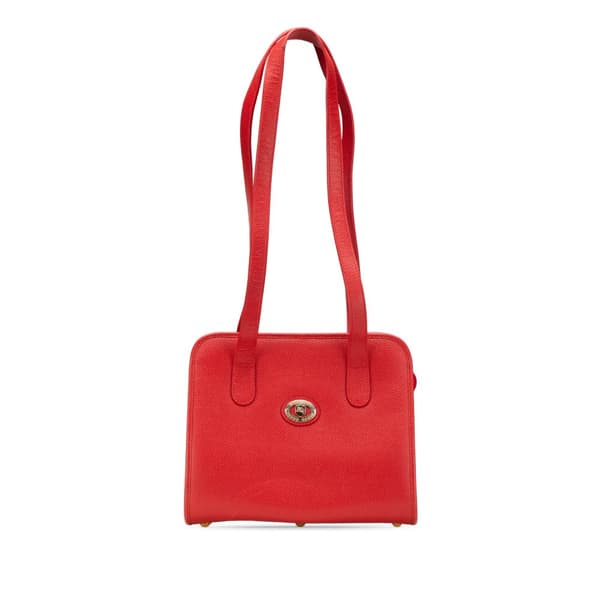 Pre-owned Burberry Leather Shoulder Bag Red