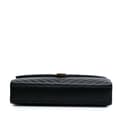 Miniatyrbild 3 av 10: Pre-owned Saint Laurent Large Grain de Poudre Monogram Chevron Envelope Bag Black