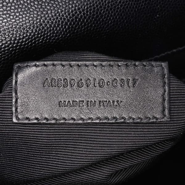 Pre-owned Saint Laurent Large Grain de Poudre Monogram Chevron Envelope Bag Black