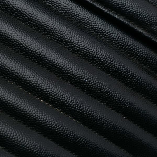 Pre-owned Saint Laurent Large Grain de Poudre Monogram Chevron Envelope Bag Black