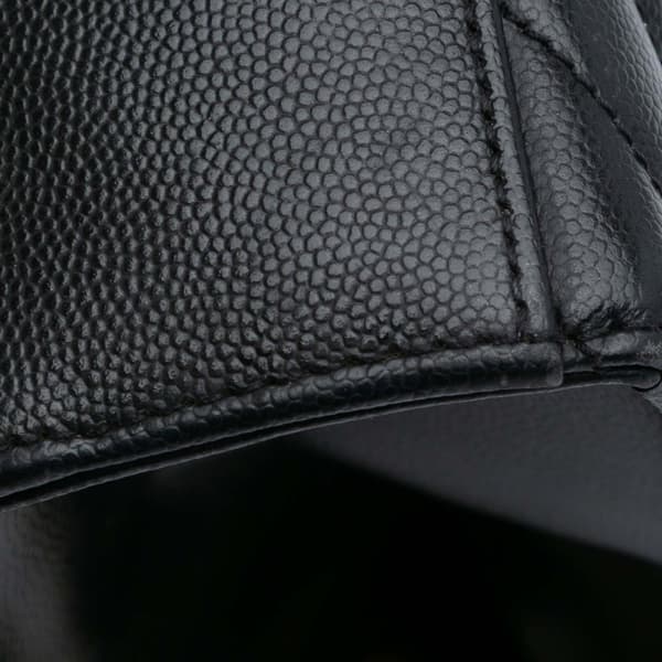 Pre-owned Saint Laurent Large Grain de Poudre Monogram Chevron Envelope Bag Black