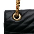 Miniatyrbild 9 av 10: Pre-owned Saint Laurent Large Grain de Poudre Monogram Chevron Envelope Bag Black