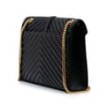 Miniatyrbild 2 av 10: Pre-owned Saint Laurent Large Grain de Poudre Monogram Chevron Envelope Bag Black