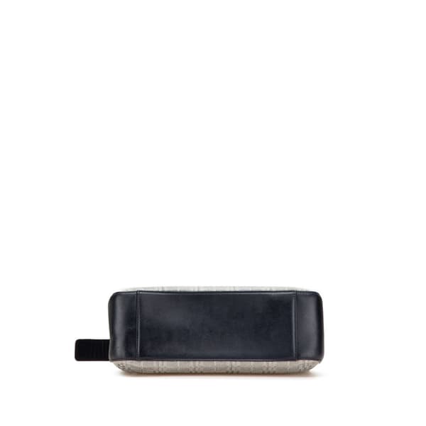 Pre-owned Burberry Tonal Check Canvas Shoulder Bag Gray