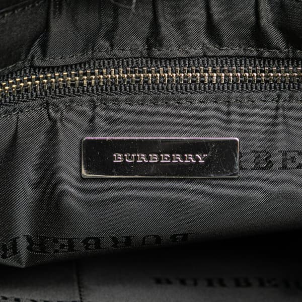 Pre-owned Burberry Tonal Check Canvas Shoulder Bag Gray