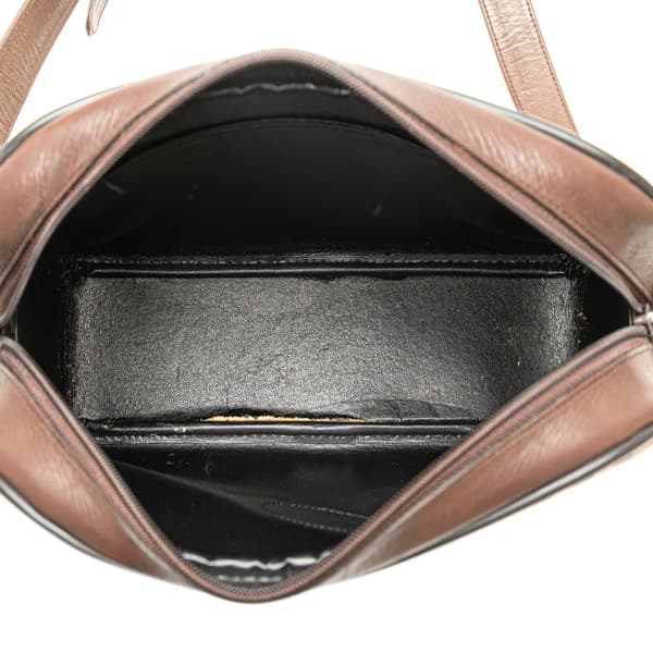 Pre-owned Burberry Haymarket Check Canvas Shoulder Bag Brown