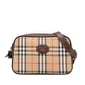Miniatyrbild 1 av 9: Pre-owned Burberry Haymarket Check Canvas Shoulder Bag Brown