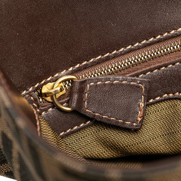 Pre-owned Fendi Zucca Canvas Shoulder Bag Brown