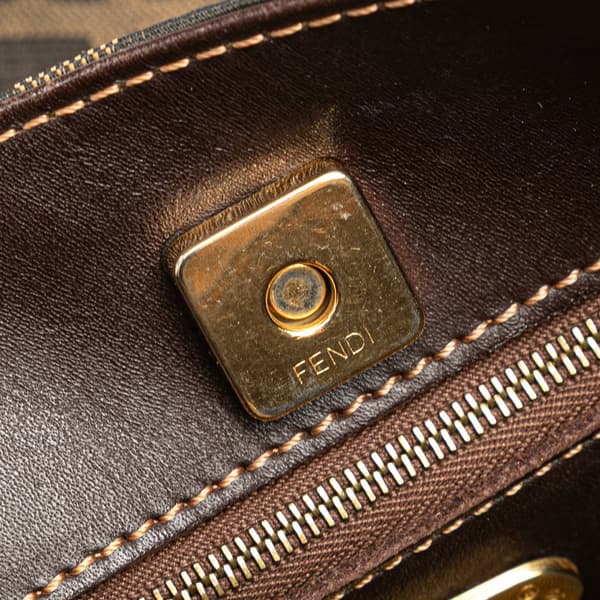 Pre-owned Fendi Zucca Canvas Shoulder Bag Brown