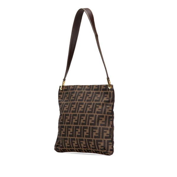 Pre-owned Fendi Zucca Canvas Shoulder Bag Brown