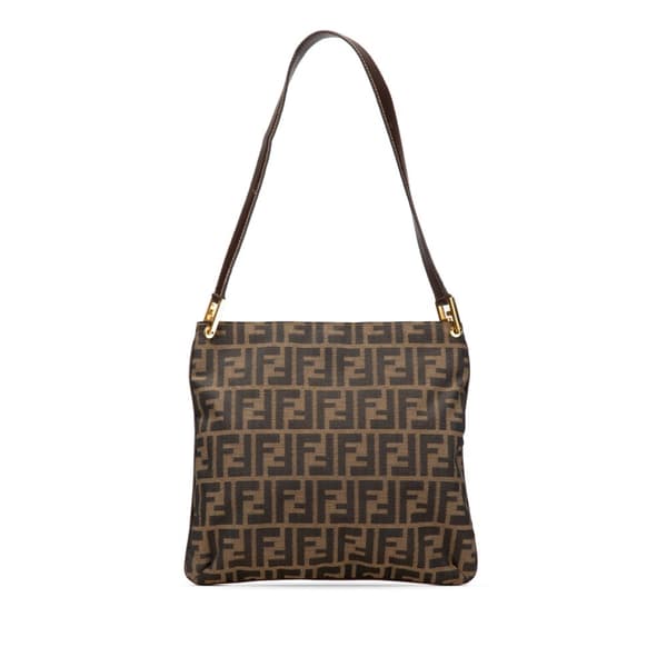 Pre-owned Fendi Zucca Canvas Shoulder Bag Brown