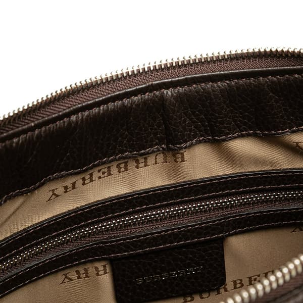 Pre-owned Burberry Nova Check Trimmed Canvas Shoulder Bag Gray