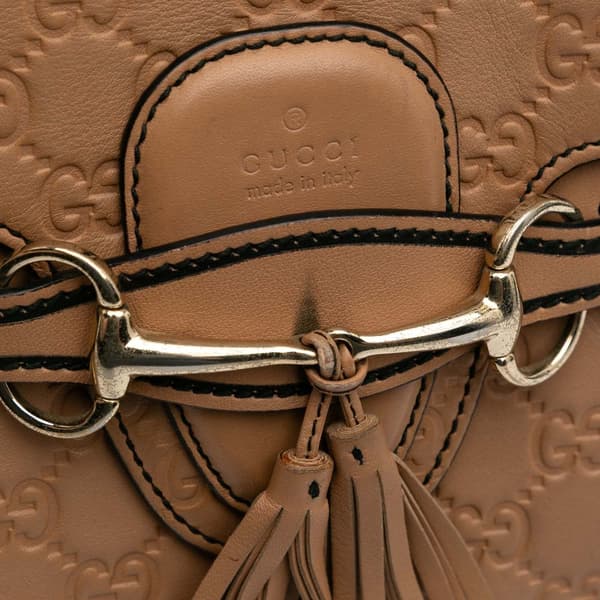 Pre-owned Gucci Medium Guccissima Emily Shoulder Bag Brown