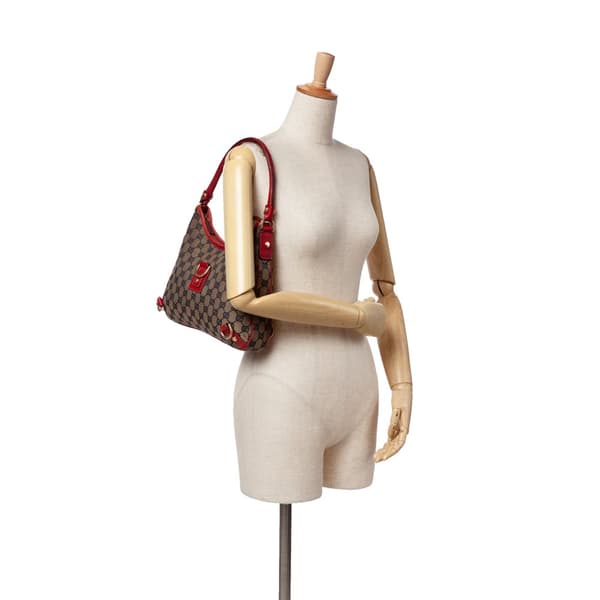 Pre-owned Gucci GG Canvas Abbey D Ring Shoulder Bag Brown