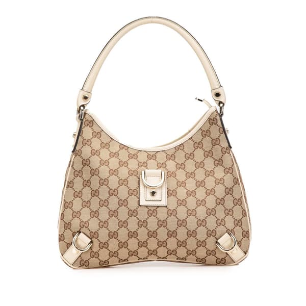 Pre-owned Gucci GG Canvas Abbey D Ring Shoulder Bag Brown