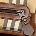 Miniatyrbild 7 av 10: Pre-owned Burberry Haymarket Check Canvas Shoulder Bag Brown