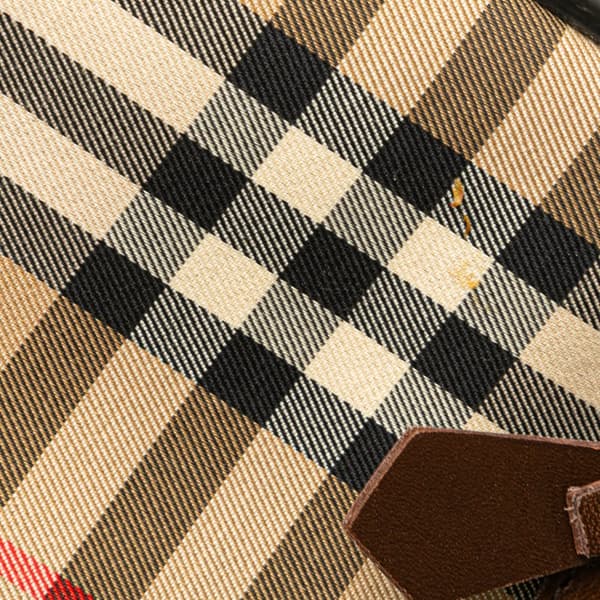 Pre-owned Burberry Haymarket Check Canvas Shoulder Bag Brown
