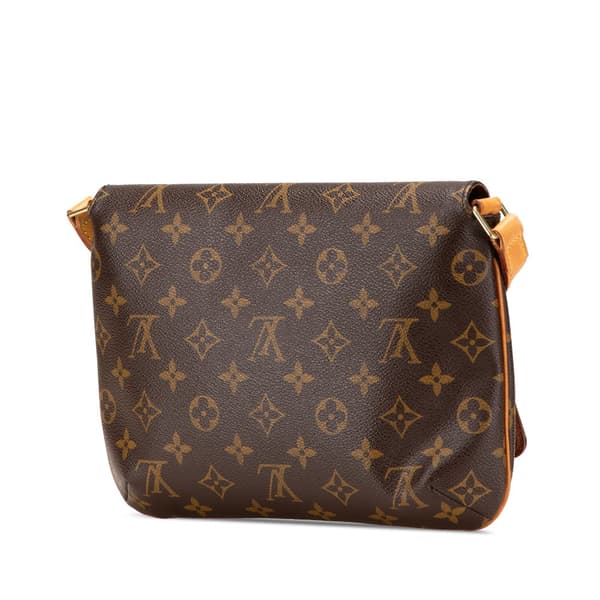 Pre-owned Louis Vuitton Monogram Musette Tango Short Strap Brown